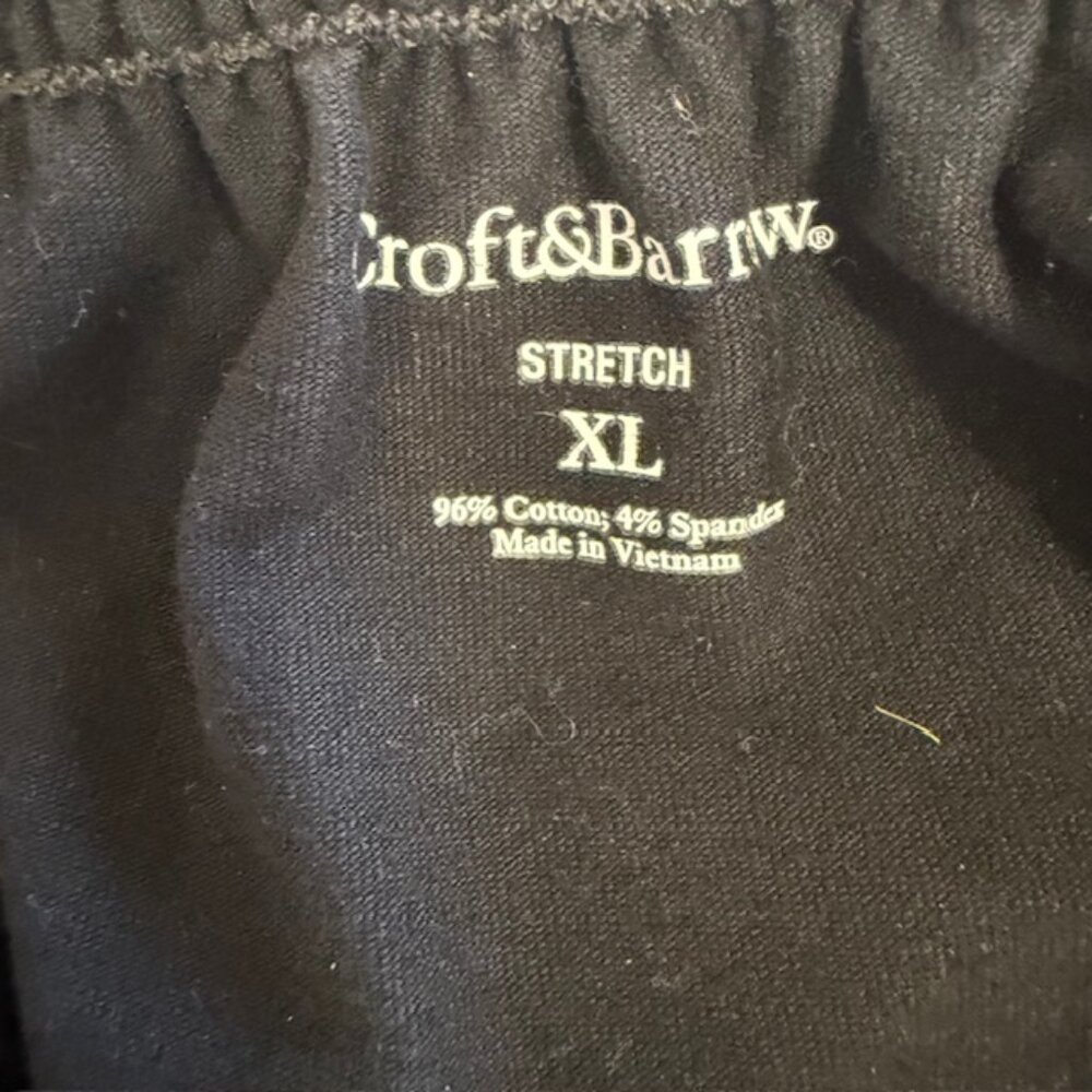 Croft & Barrow Womens Top XL Black Elastic Waist  Pullover top short sleeve - Picture 3 of 10